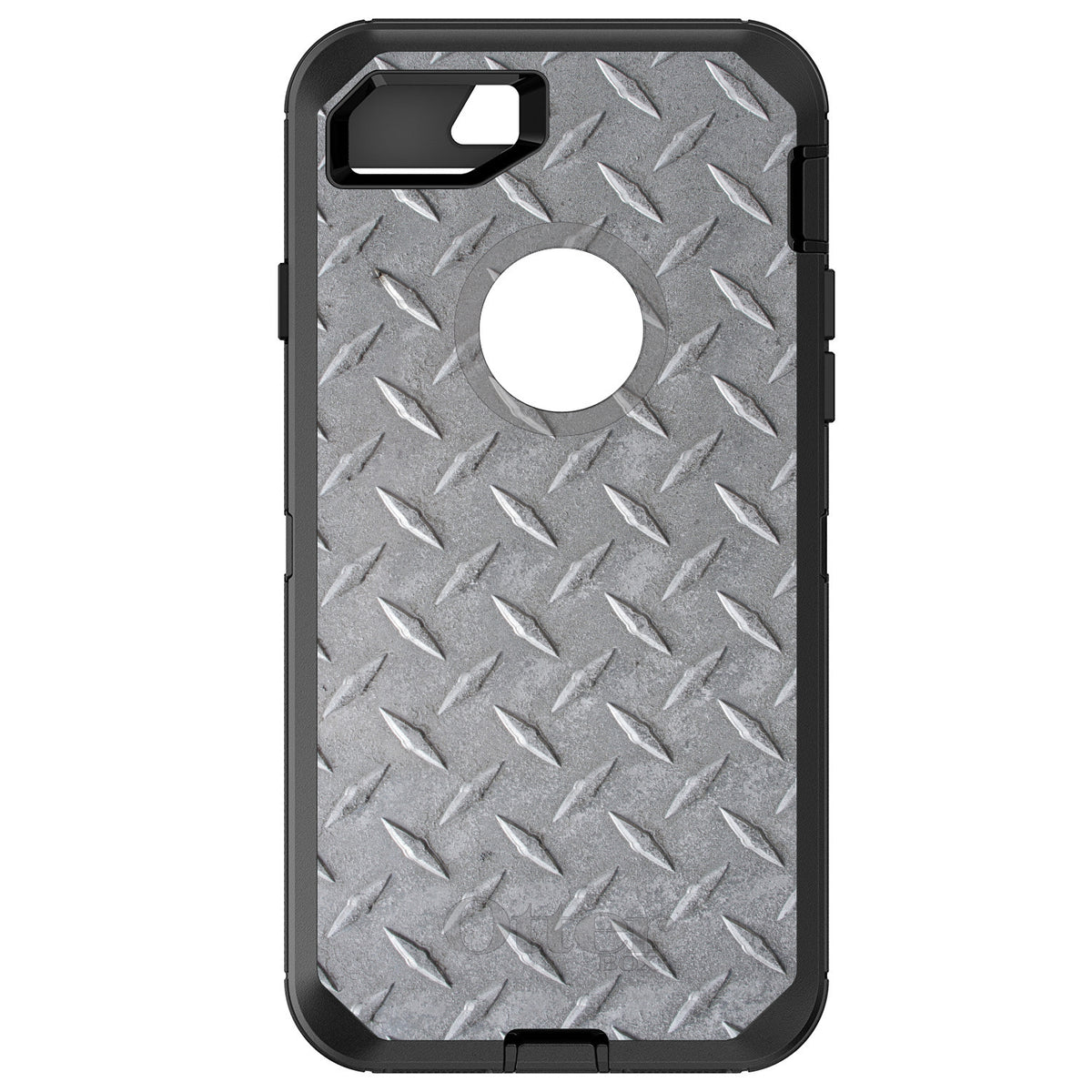Grey Diamond Plate Steel OtterBox Defender Case for iPhone & Galaxy
