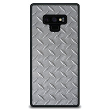 DistinctInk® Hard Plastic Snap-On Case for Apple iPhone or Samsung Galaxy - Grey Diamond Plate Steel