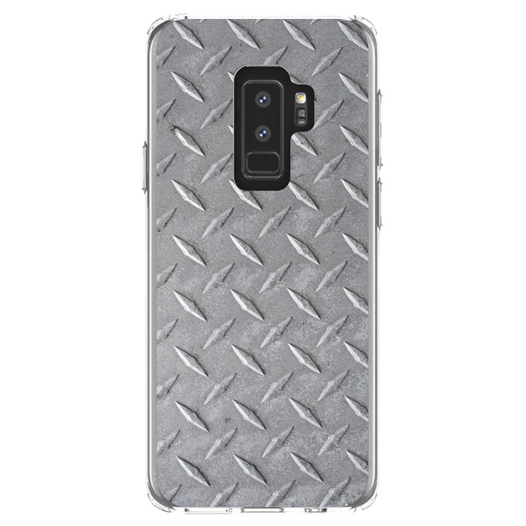 Grey Diamond Plate Steel Image Print Clear Shockproof iPhone Case, view 20