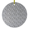 Grey Diamond Plate Steel Image Print Ceramic Ornament
