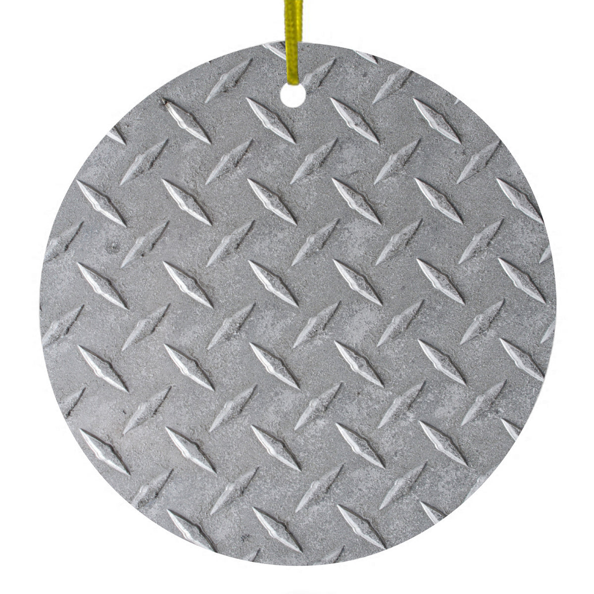 Grey Diamond Plate Steel Image Print Ceramic Ornament
