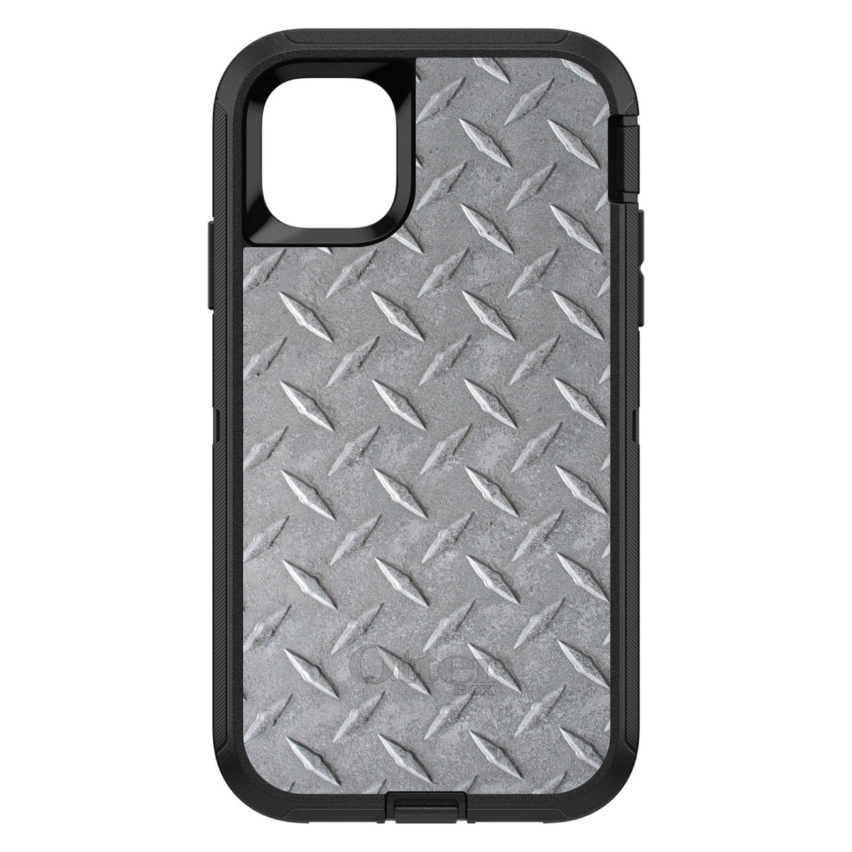 Grey Diamond Plate Steel OtterBox Defender Case for iPhone & Galaxy, view 2