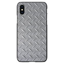 DistinctInk® Hard Plastic Snap-On Case for Apple iPhone or Samsung Galaxy - Grey Diamond Plate Steel