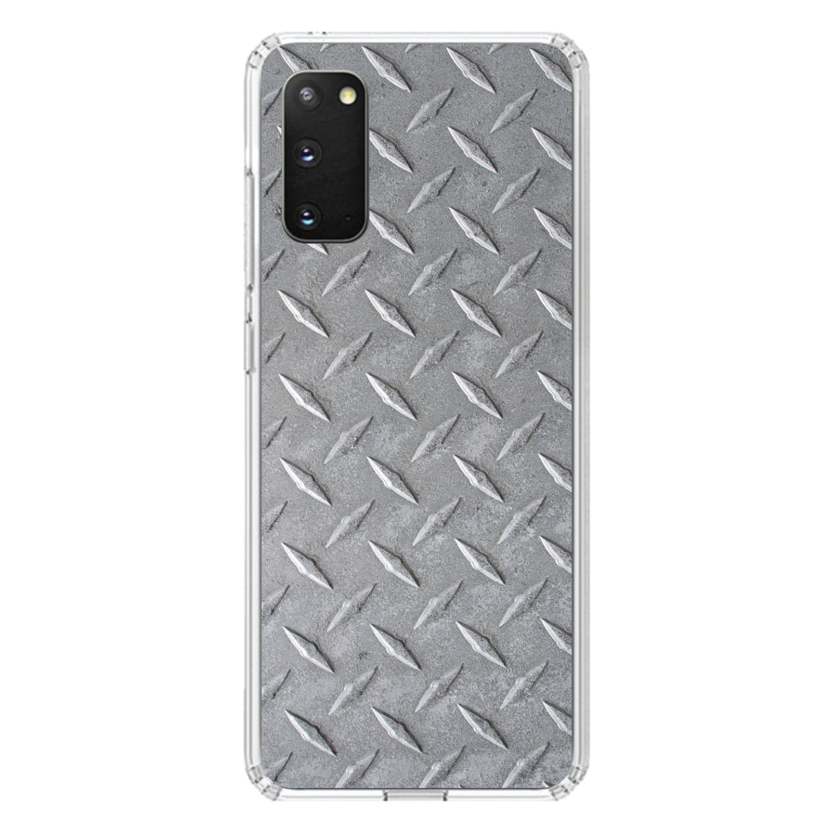 Grey Diamond Plate Steel Image Print Clear Shockproof iPhone Case, view 14