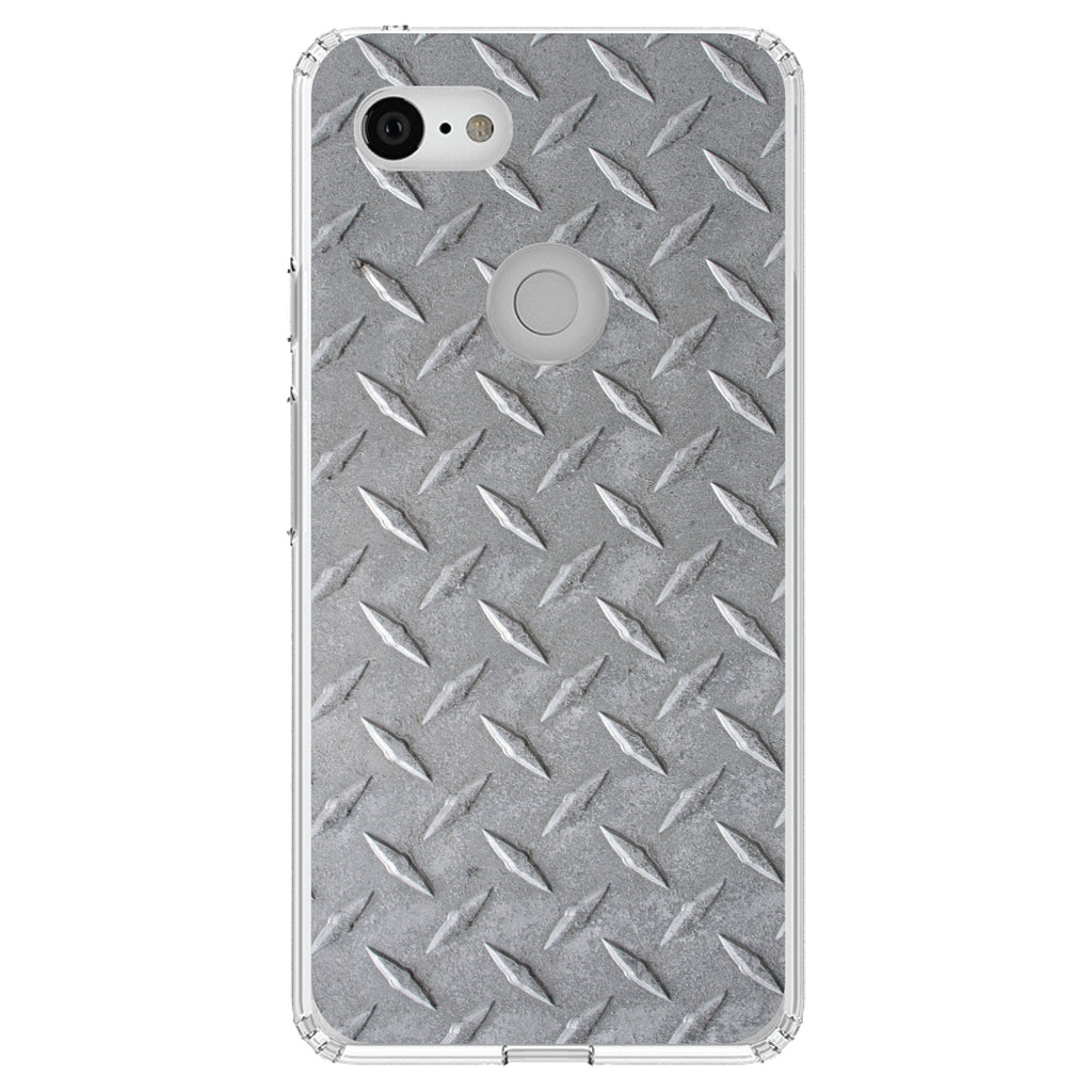 Grey Diamond Plate Steel Image Print Clear Shockproof iPhone Case, view 21