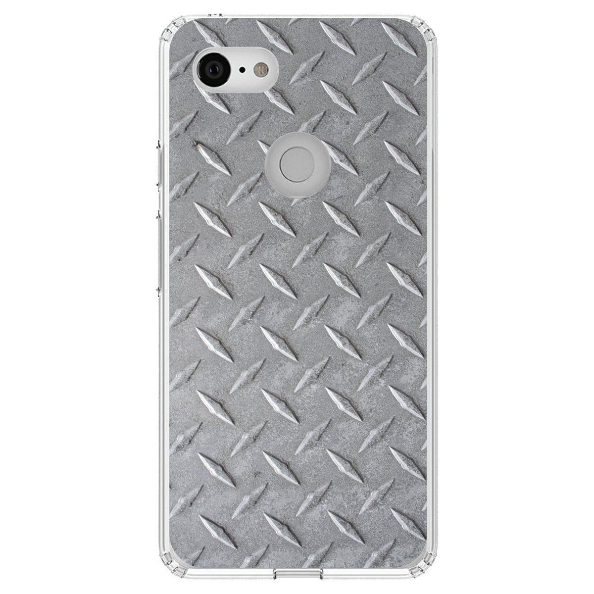 Grey Diamond Plate Steel Image Print Clear Shockproof iPhone Case, view 21
