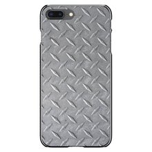 DistinctInk® Hard Plastic Snap-On Case for Apple iPhone or Samsung Galaxy - Grey Diamond Plate Steel