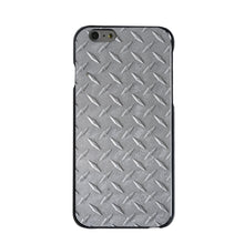 DistinctInk® Hard Plastic Snap-On Case for Apple iPhone or Samsung Galaxy - Grey Diamond Plate Steel