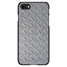 DistinctInk® Hard Plastic Snap-On Case for Apple iPhone or Samsung Galaxy - Grey Diamond Plate Steel