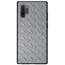 DistinctInk® Hard Plastic Snap-On Case for Apple iPhone or Samsung Galaxy - Grey Diamond Plate Steel