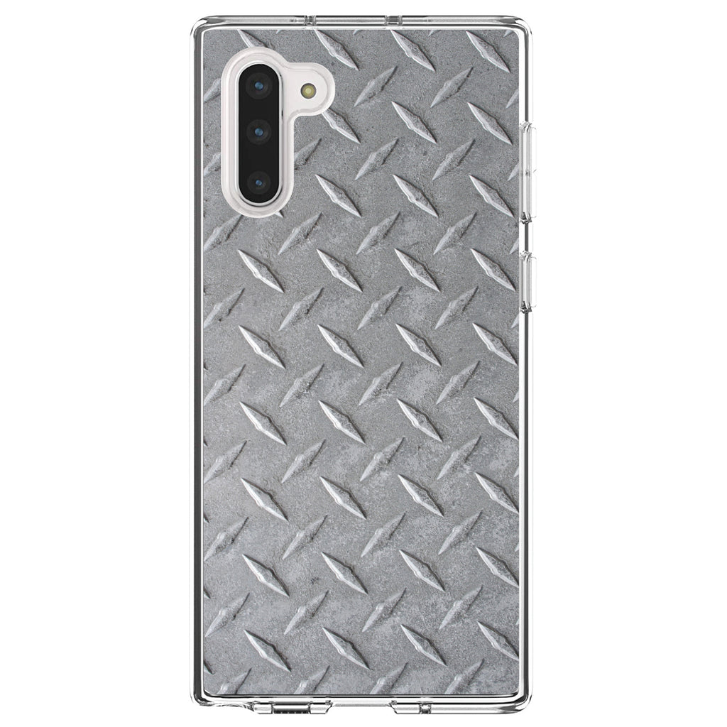 Grey Diamond Plate Steel Image Print Clear Shockproof iPhone Case, view 9