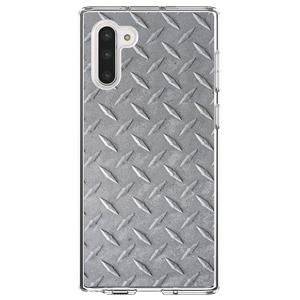 Grey Diamond Plate Steel Image Print Clear Shockproof iPhone Case, view 9