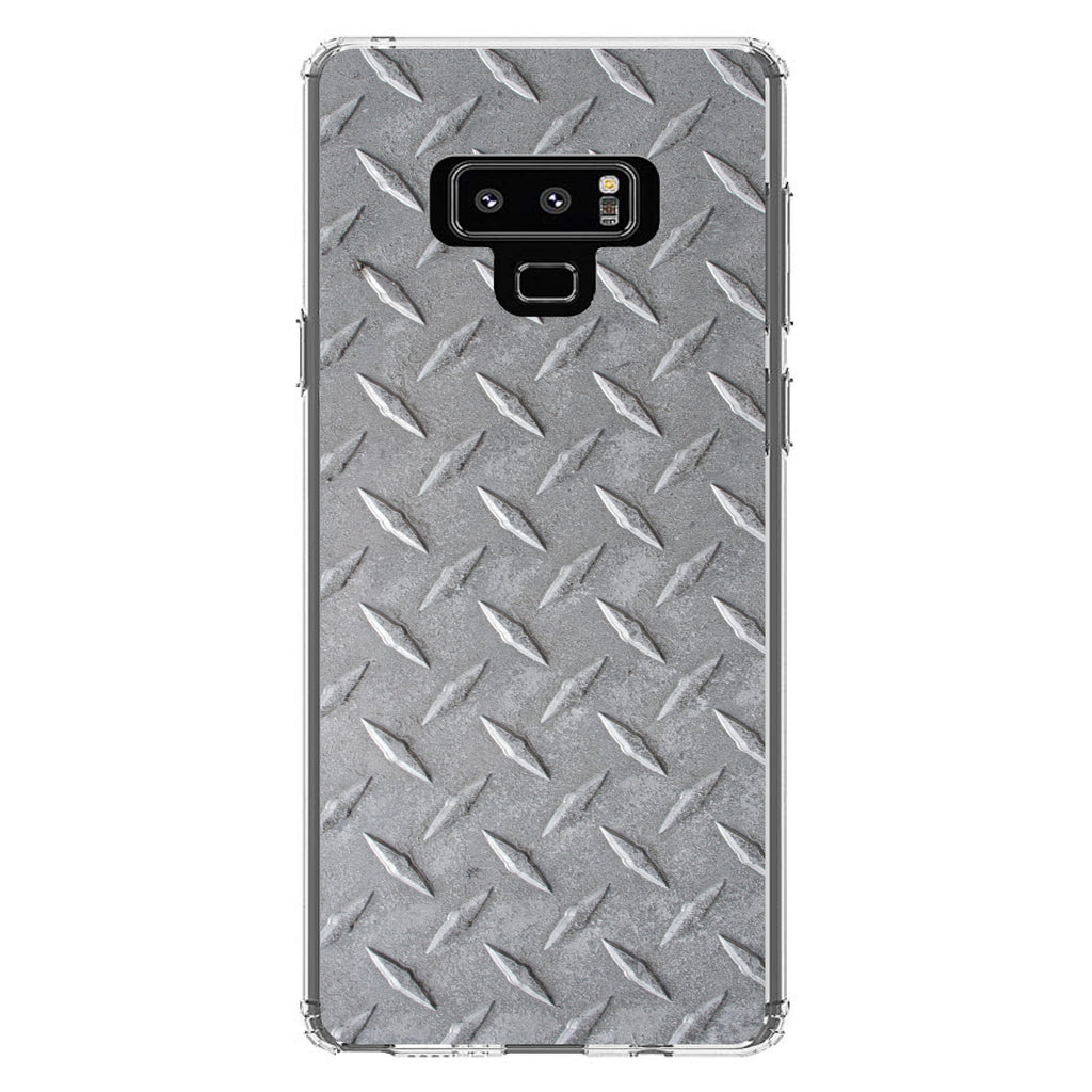 Grey Diamond Plate Steel Image Print Clear Shockproof iPhone Case, view 11