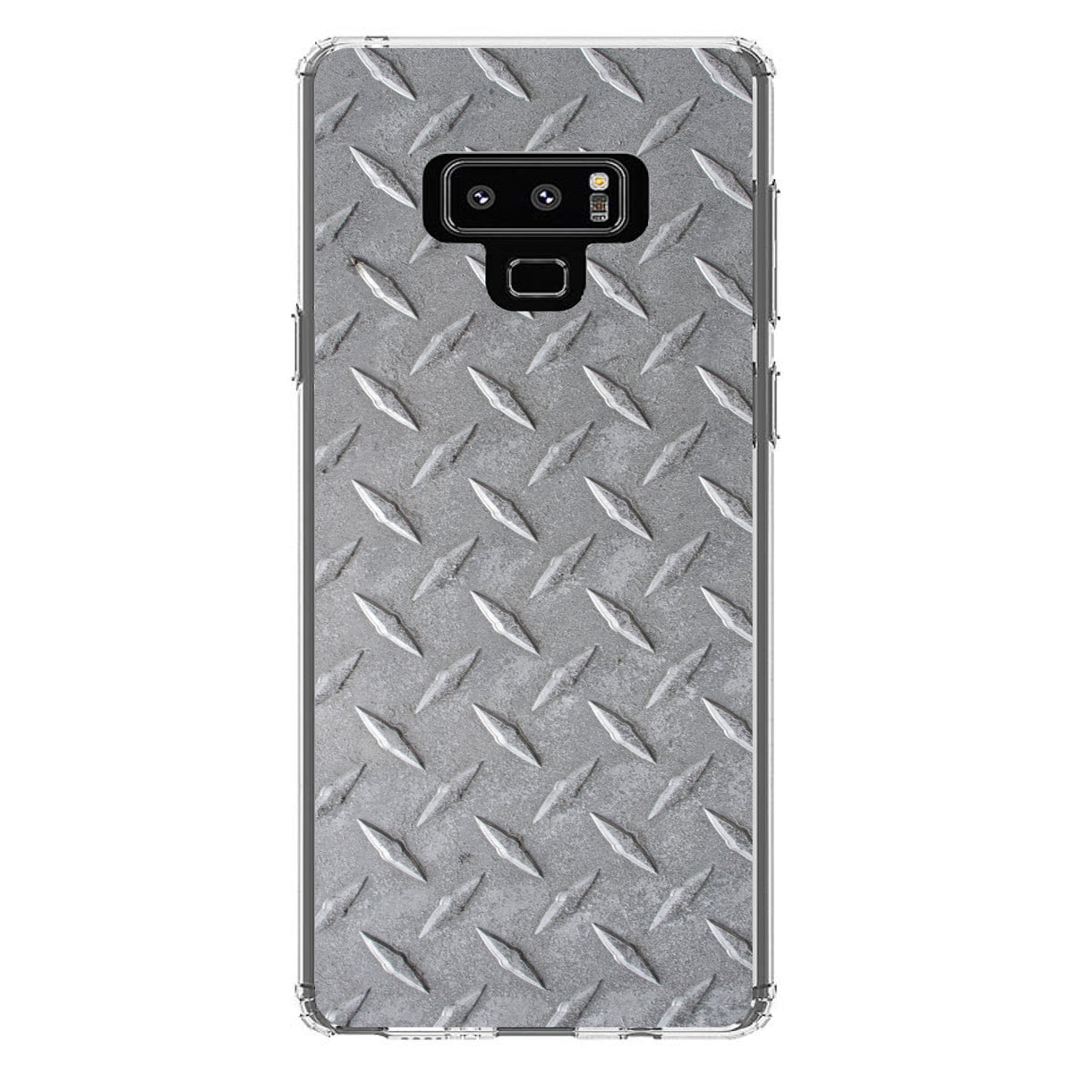 Grey Diamond Plate Steel Image Print Clear Shockproof iPhone Case, view 11