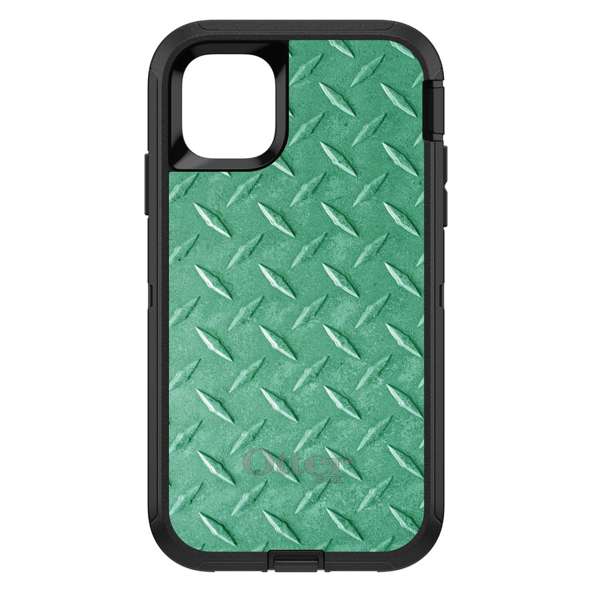 Green Diamond Plate Steel Print OtterBox Defender Case for iPhone & Galaxy, view 2