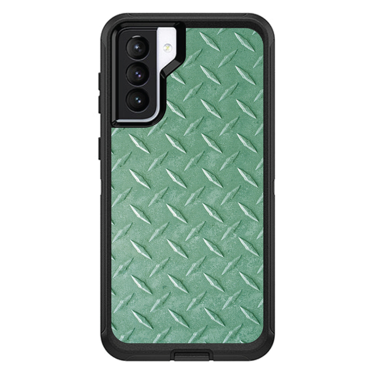 Green Diamond Plate Steel Print OtterBox Defender Case for iPhone & Galaxy, view 6