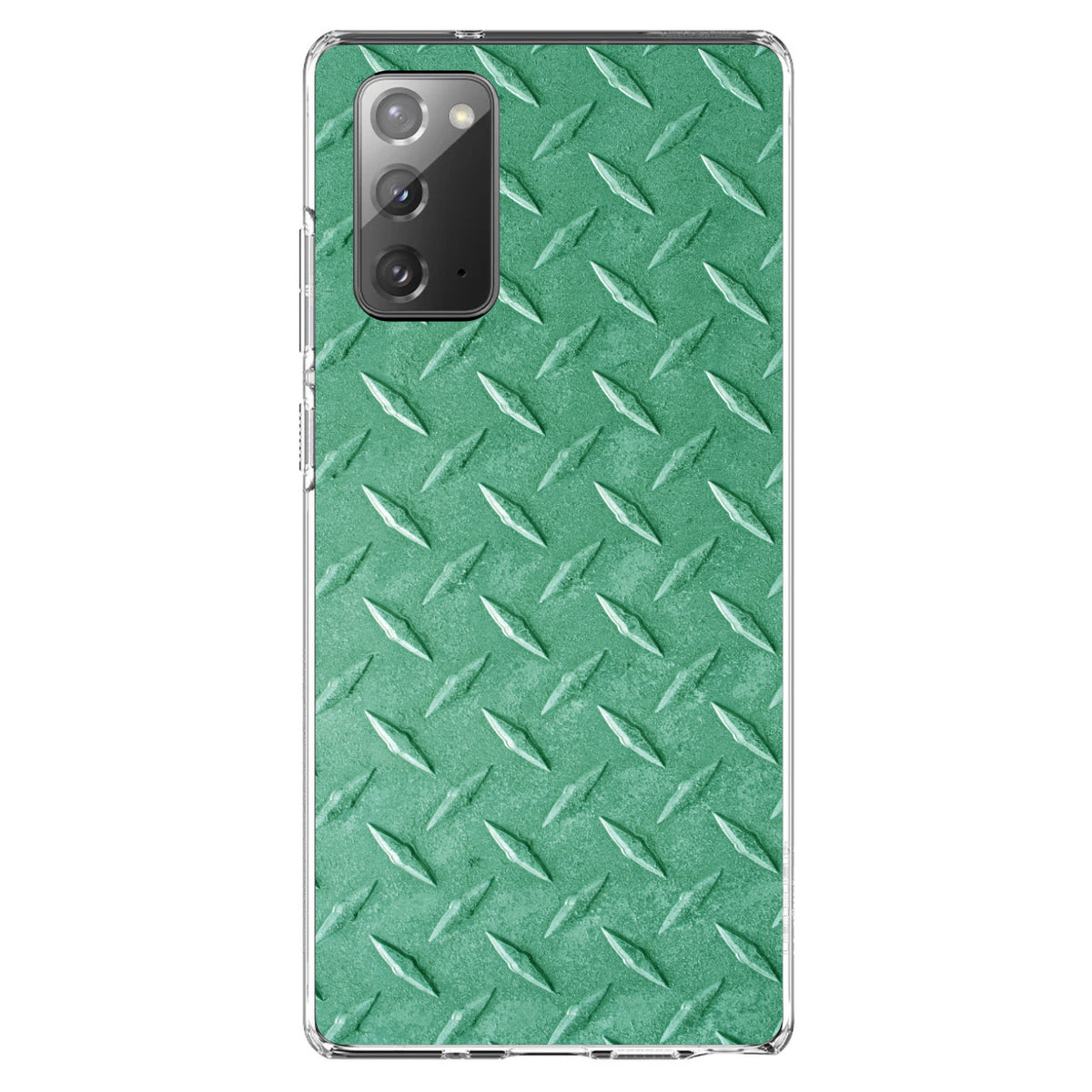 Green Diamond Plate Steel Image Print Clear Shockproof iPhone Case, view 7