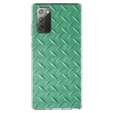 DistinctInk® Clear Shockproof Hybrid Case for Apple iPhone / Samsung Galaxy / Google Pixel - Green Diamond Plate Steel Image Print