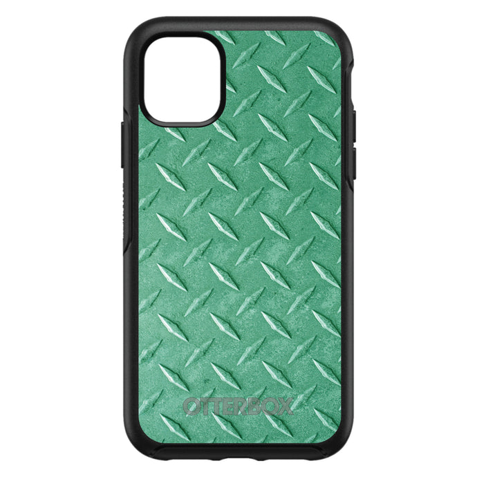 DistinctInk™ OtterBox Symmetry Series Case for Apple iPhone / Samsung Galaxy / Google Pixel - Green Diamond Plate Steel Print