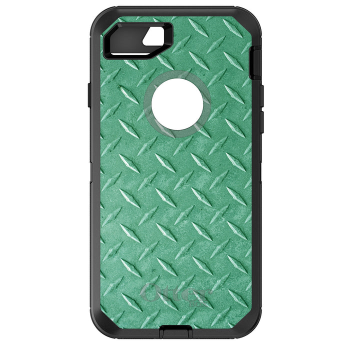 DistinctInk™ OtterBox Defender Series Case for Apple iPhone / Samsung Galaxy / Google Pixel - Green Diamond Plate Steel Print