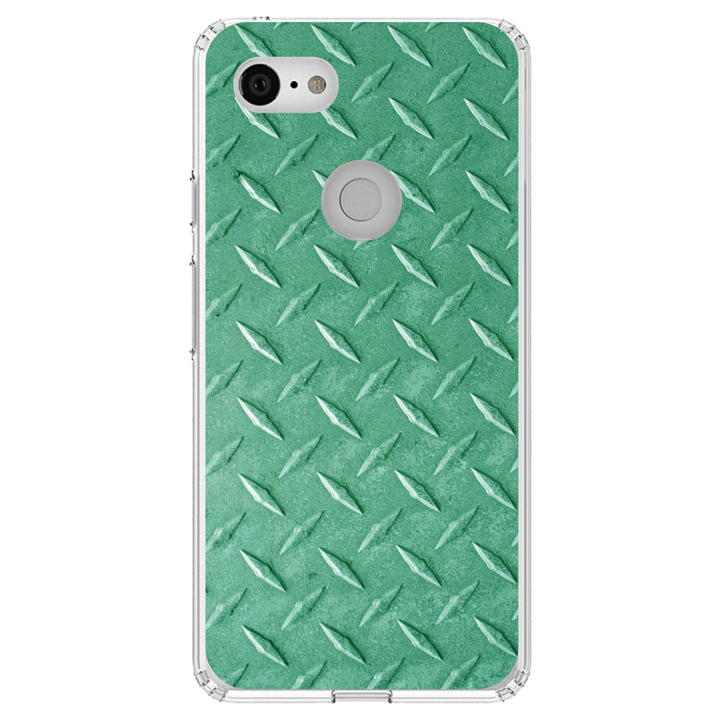 Green Diamond Plate Steel Image Print Clear Shockproof iPhone Case, view 21
