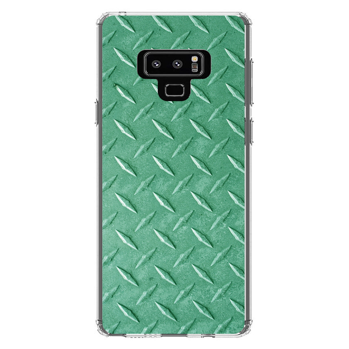 Green Diamond Plate Steel Image Print Clear Shockproof iPhone Case, view 11