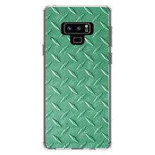 DistinctInk® Clear Shockproof Hybrid Case for Apple iPhone / Samsung Galaxy / Google Pixel - Green Diamond Plate Steel Image Print