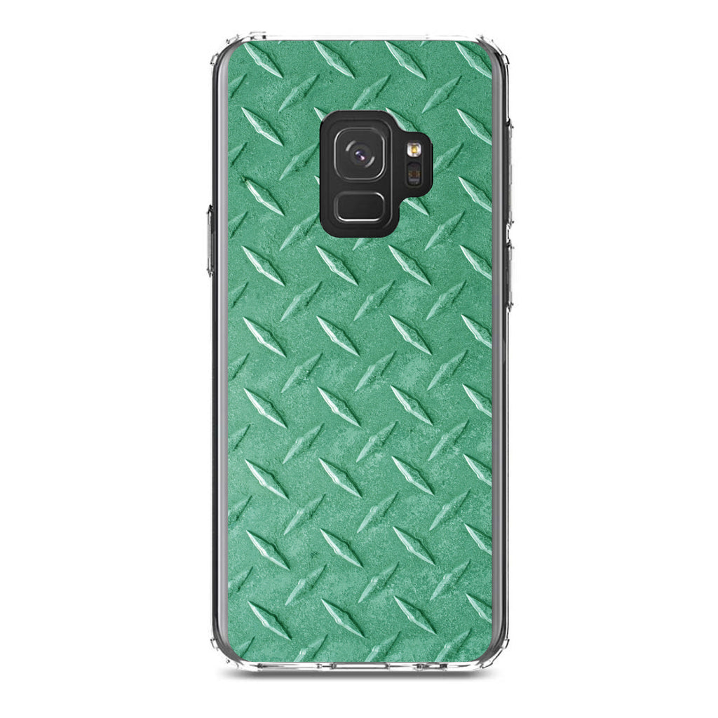 Green Diamond Plate Steel Image Print Clear Shockproof iPhone Case, view 19
