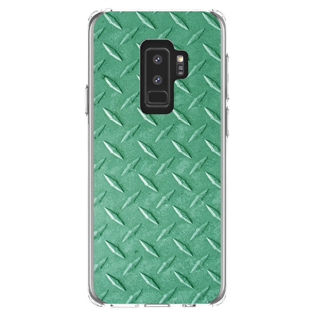 Green Diamond Plate Steel Image Print Clear Shockproof iPhone Case, view 20