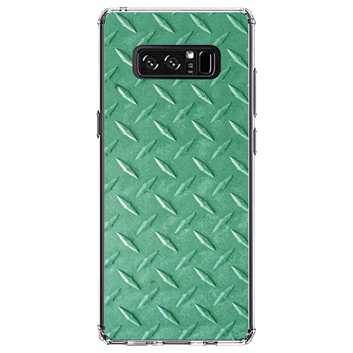 Green Diamond Plate Steel Image Print Clear Shockproof iPhone Case, view 12