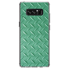 DistinctInk® Clear Shockproof Hybrid Case for Apple iPhone / Samsung Galaxy / Google Pixel - Green Diamond Plate Steel Image Print