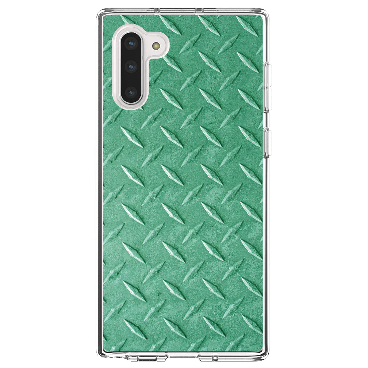 Green Diamond Plate Steel Image Print Clear Shockproof iPhone Case, view 9