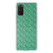 DistinctInk® Clear Shockproof Hybrid Case for Apple iPhone / Samsung Galaxy / Google Pixel - Green Diamond Plate Steel Image Print