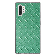 DistinctInk® Clear Shockproof Hybrid Case for Apple iPhone / Samsung Galaxy / Google Pixel - Green Diamond Plate Steel Image Print