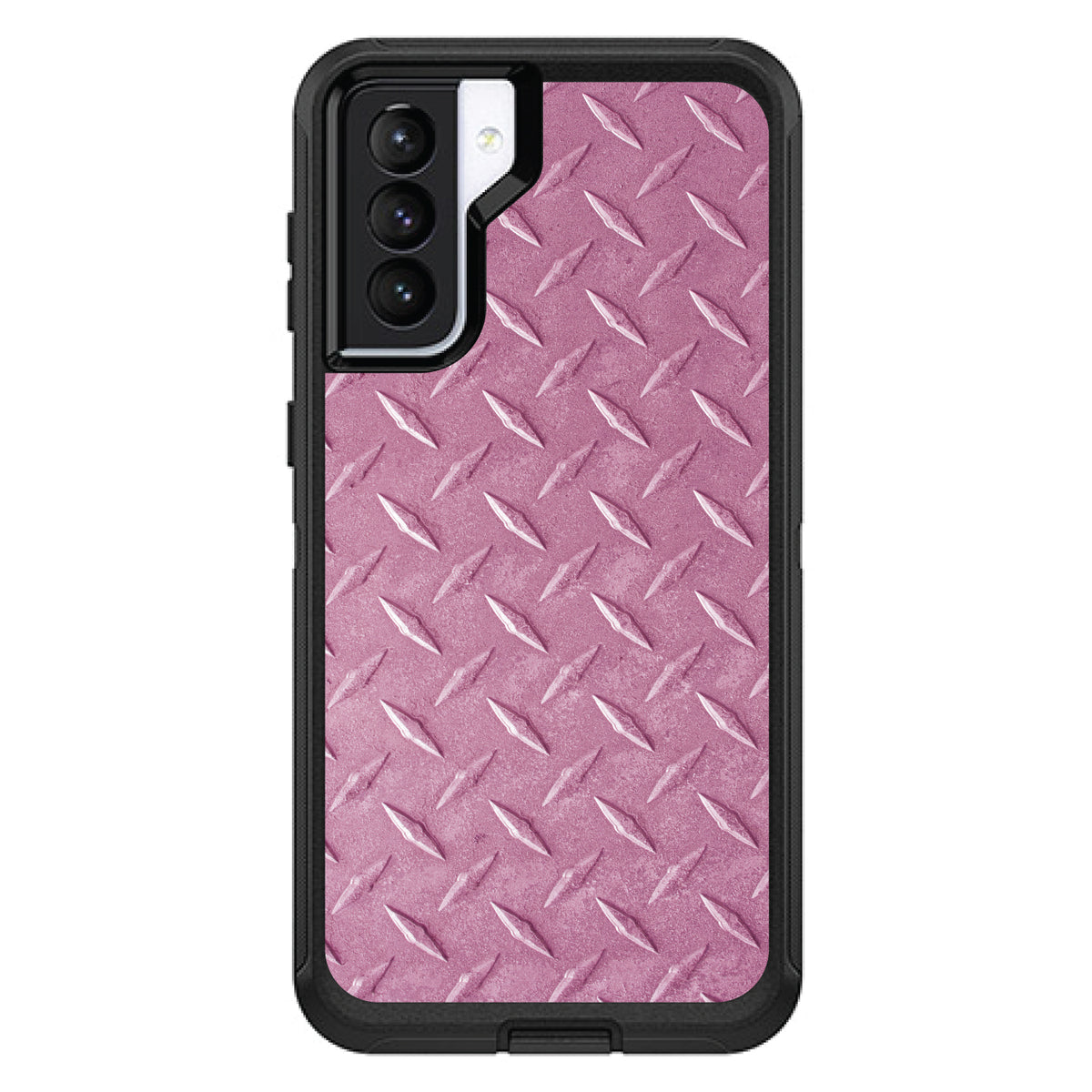 Hot Pink Diamond Plate Steel Print OtterBox Defender Case for iPhone & Galaxy, view 6