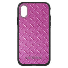 DistinctInk™ OtterBox Symmetry Series Case for Apple iPhone / Samsung Galaxy / Google Pixel - Hot Pink Diamond Plate Steel Print