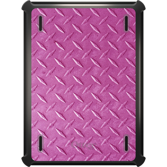 DistinctInk™ OtterBox Defender Series Case for Apple iPad / iPad Pro / iPad Air / iPad Mini - Hot Pink Diamond Plate Steel Print