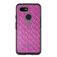 DistinctInk™ OtterBox Symmetry Series Case for Apple iPhone / Samsung Galaxy / Google Pixel - Hot Pink Diamond Plate Steel Print