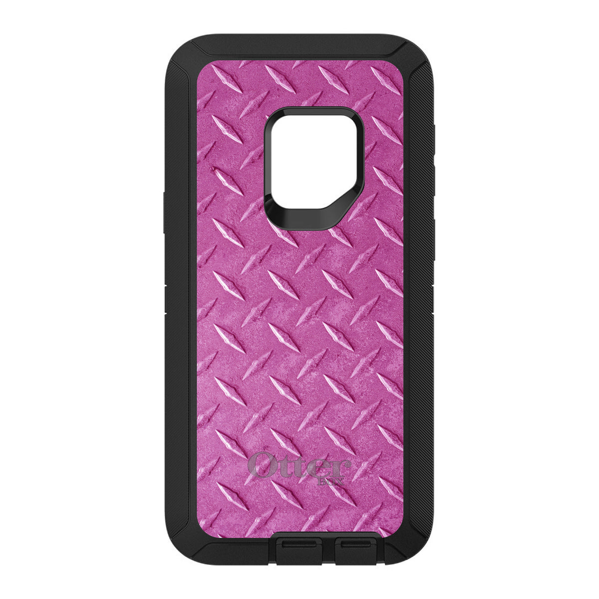 Hot Pink Diamond Plate Steel Print OtterBox Defender Case for iPhone & Galaxy, view 11