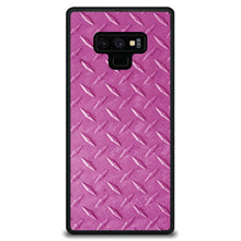 DistinctInk® Hard Plastic Snap-On Case for Apple iPhone or Samsung Galaxy - Hot Pink Diamond Plate Steel Print