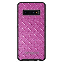 DistinctInk™ OtterBox Symmetry Series Case for Apple iPhone / Samsung Galaxy / Google Pixel - Hot Pink Diamond Plate Steel Print