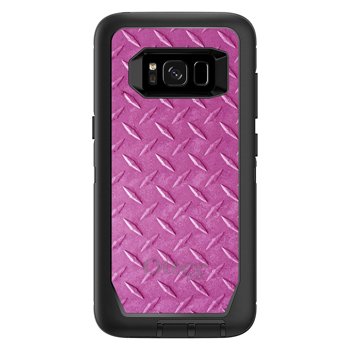 Hot Pink Diamond Plate Steel Print OtterBox Defender Case for iPhone & Galaxy, view 12