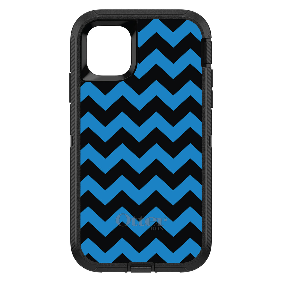 Black Blue Chevron Stripes OtterBox Defender Case for iPhone & Galaxy, view 2