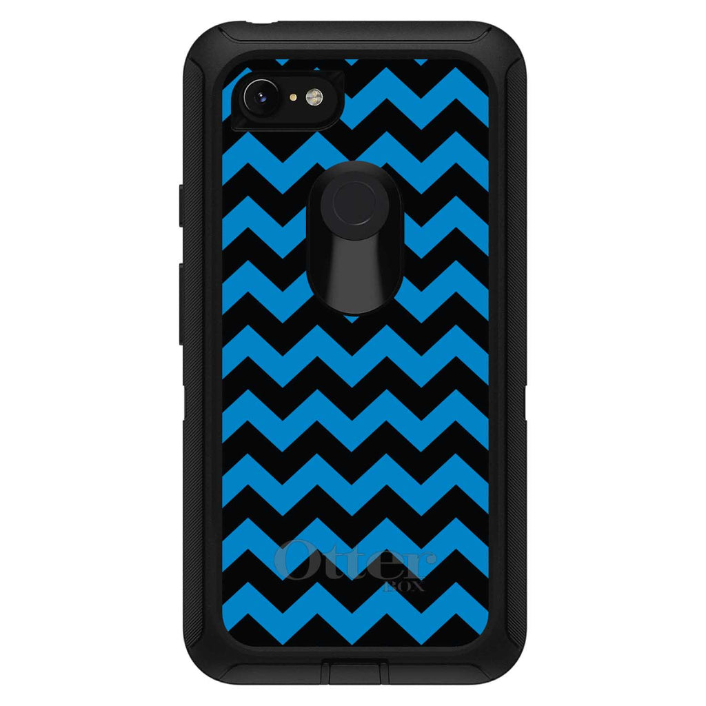 Black Blue Chevron Stripes OtterBox Defender Case for iPhone & Galaxy, view 15