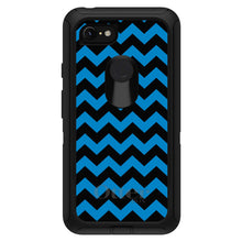 DistinctInk™ OtterBox Defender Series Case for Apple iPhone / Samsung Galaxy / Google Pixel - Black Blue Chevron Stripes