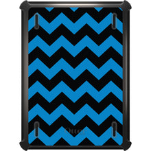 DistinctInk™ OtterBox Defender Series Case for Apple iPad / iPad Pro / iPad Air / iPad Mini - Black Blue Chevron Stripes