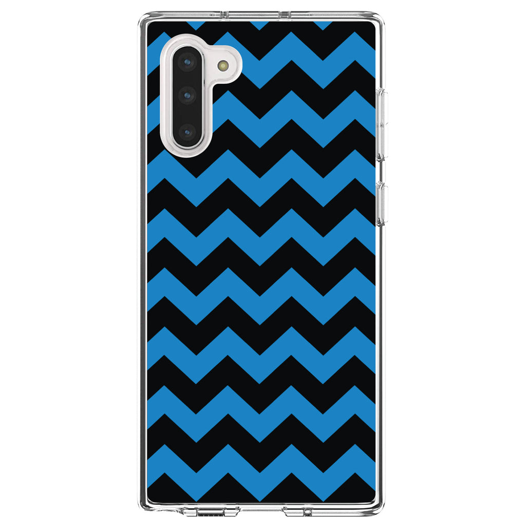 Black Blue Chevron Stripes Clear Shockproof iPhone Case, view 9