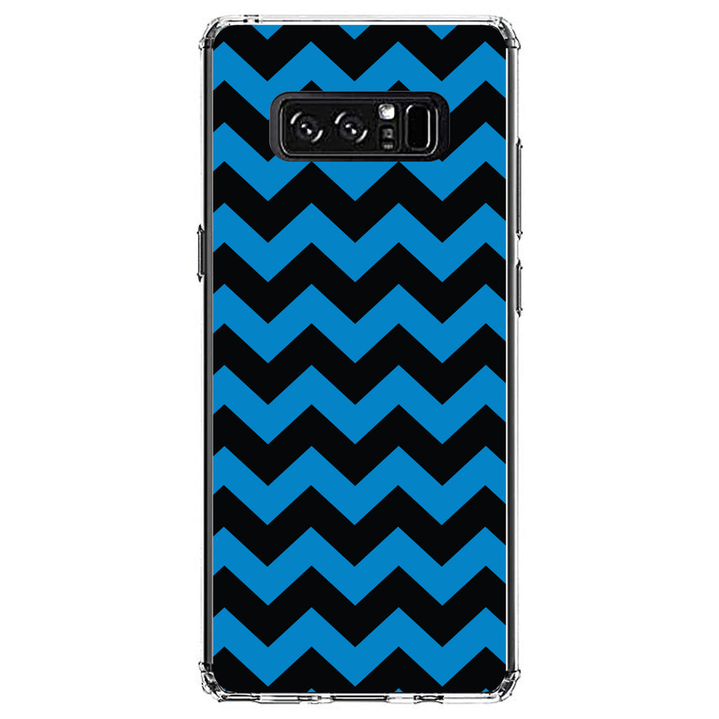 Black Blue Chevron Stripes Clear Shockproof iPhone Case, view 12