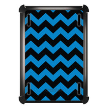 DistinctInk™ OtterBox Defender Series Case for Apple iPad / iPad Pro / iPad Air / iPad Mini - Black Blue Chevron Stripes
