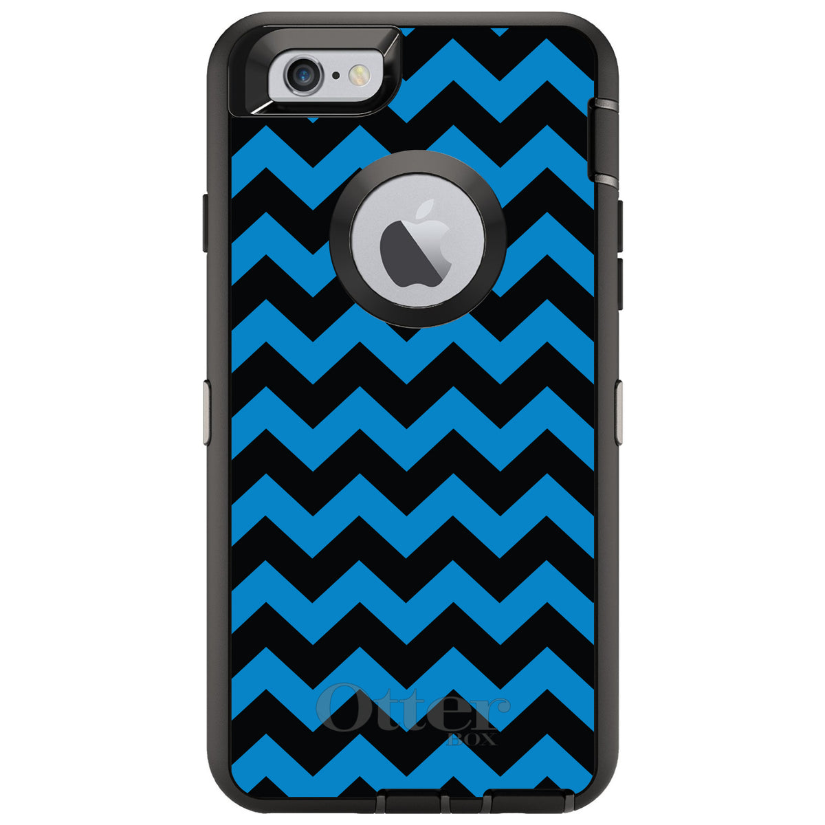 Black Blue Chevron Stripes OtterBox Defender Case for iPhone & Galaxy, view 4